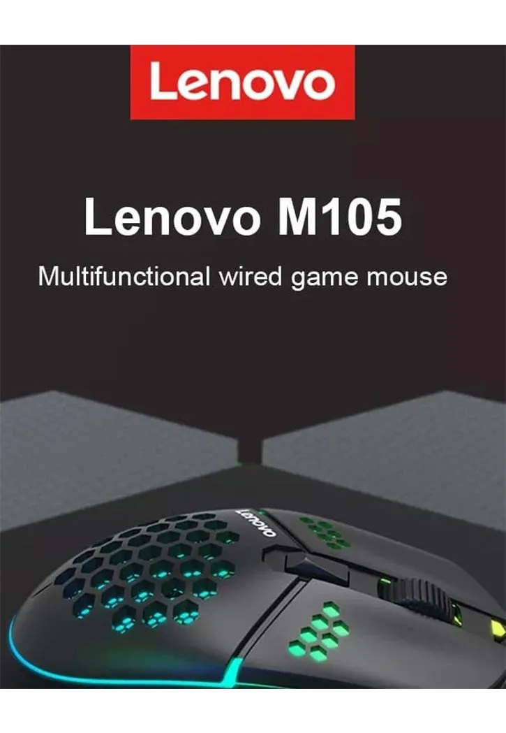 ماوس العاب مع اضاءة LENOVO WIRED GAMING MOUSE M105