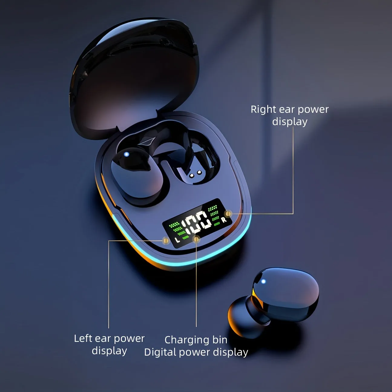 2024 New Generation Wireless Earbuds - Touch Control, LED Display, Semi-Open Back Design, Long-Lasting Lithium Battery, Sweat-Resistant, Compatible with iOS and Android Devices for Gaming and Music