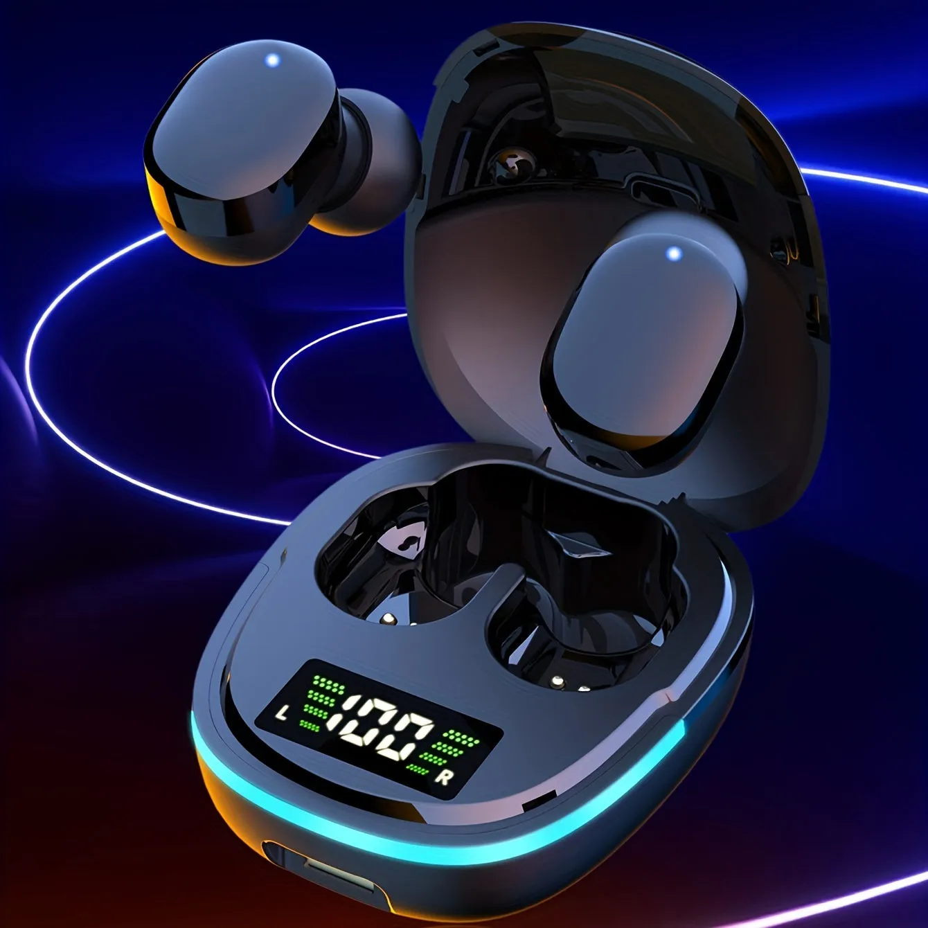 2024 New Generation Wireless Earbuds - Touch Control, LED Display, Semi-Open Back Design, Long-Lasting Lithium Battery, Sweat-Resistant, Compatible with iOS and Android Devices for Gaming and Music