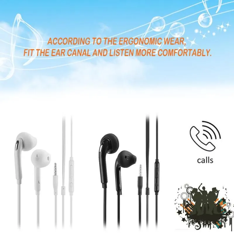 3.5mm In Ear Wired Earphon Dual Channel Stereo Earphones Flat Head Plug Handsfree Gaming Earpiece Headset for S6 Note4