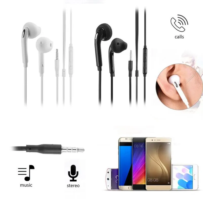 3.5mm In Ear Wired Earphon Dual Channel Stereo Earphones Flat Head Plug Handsfree Gaming Earpiece Headset for S6 Note4