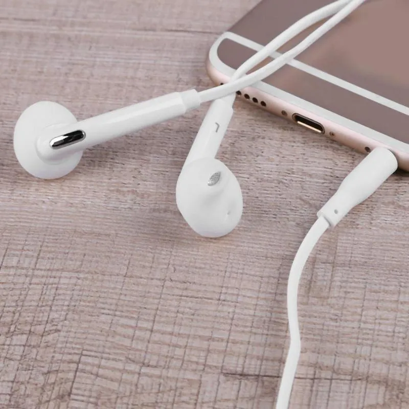 3.5mm In Ear Wired Earphon Dual Channel Stereo Earphones Flat Head Plug Handsfree Gaming Earpiece Headset for S6 Note4