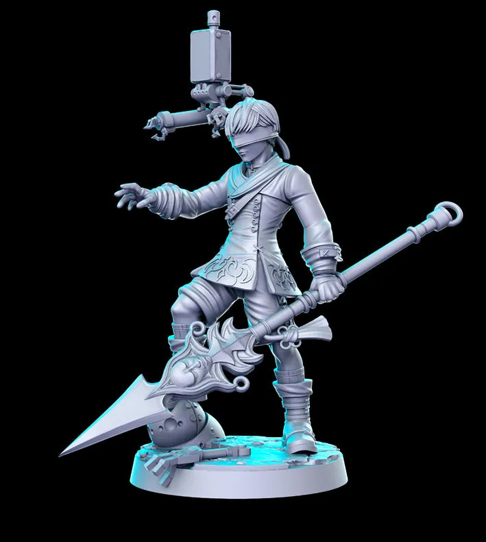 9S Classic JRPG 3D Printed Miniature