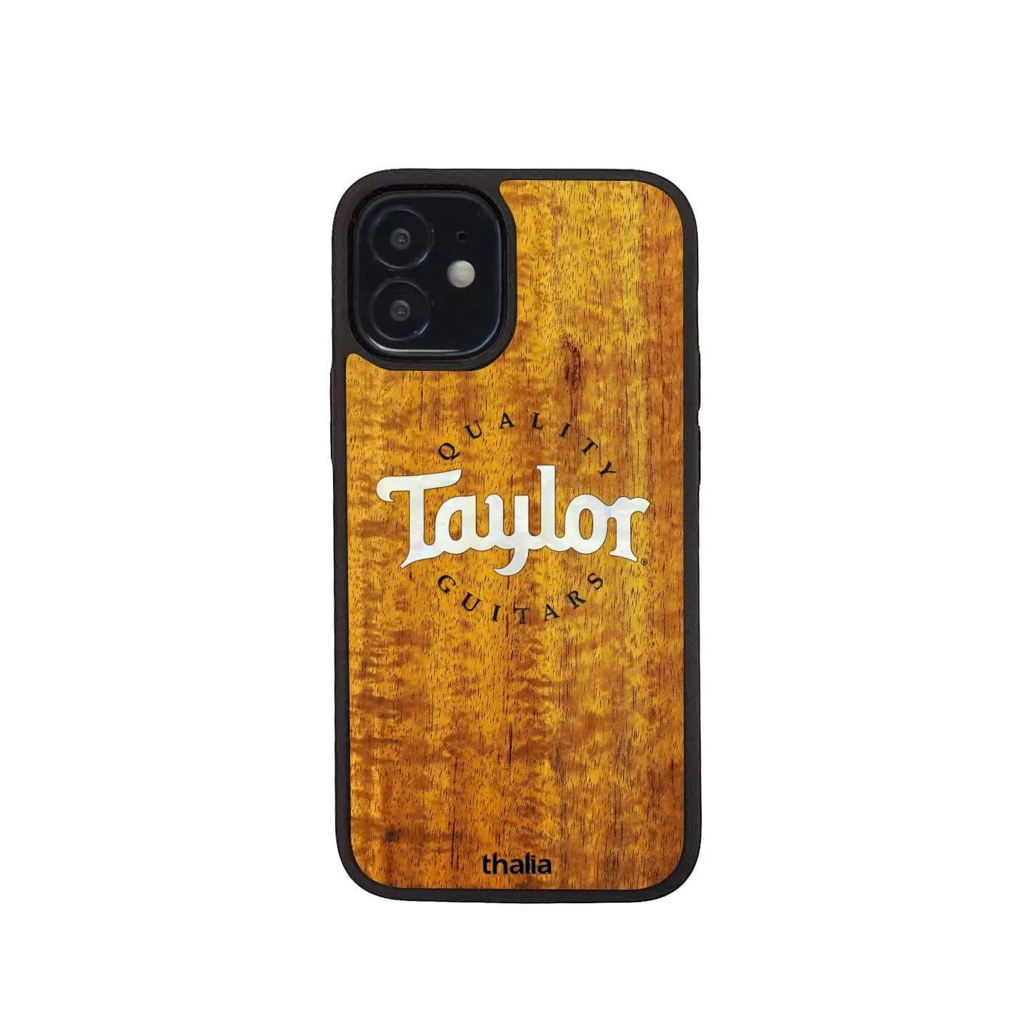 AAA Curly Hawaiian Koa & Taylor Pearl Logo | iPhone Case