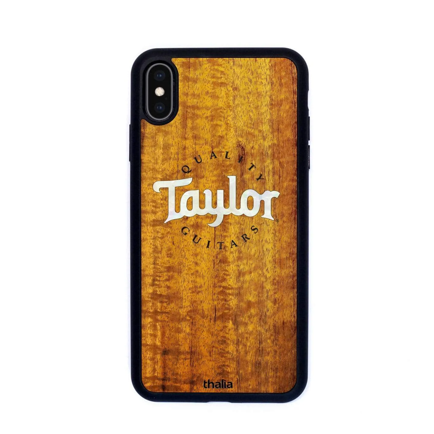 AAA Curly Hawaiian Koa & Taylor Pearl Logo | iPhone Case