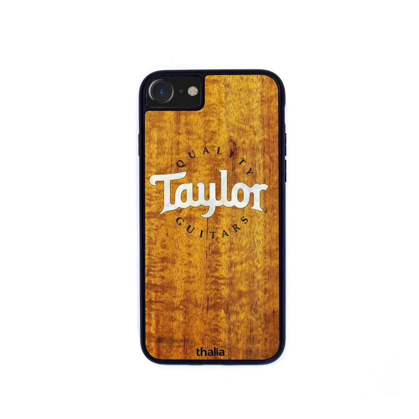 AAA Curly Hawaiian Koa & Taylor Pearl Logo | iPhone Case