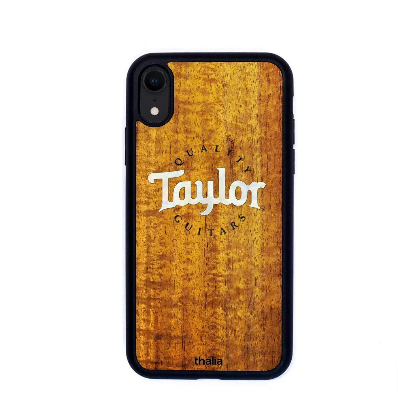 AAA Curly Hawaiian Koa & Taylor Pearl Logo | iPhone Case