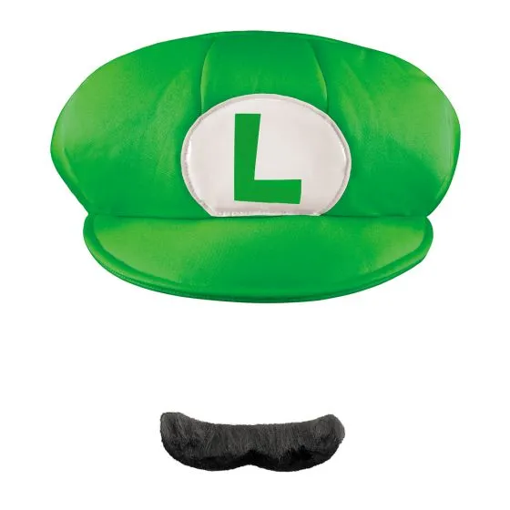 Adults Nintendo Luigi Costume Hat & Mustache