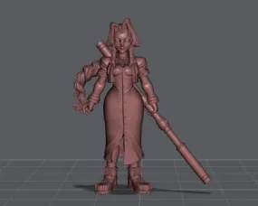 Aerith Gainsborough Final Fantasy 7 3D Printed Miniature