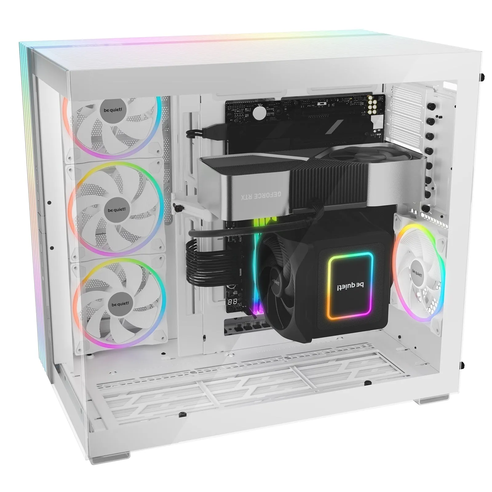 be-quiet! Light Base 900 FX, White, Full Tower E-ATX Case, Massive ARGB LED Strip, Full Windowed Design, 4 Light Wings 140mm PWM fans included