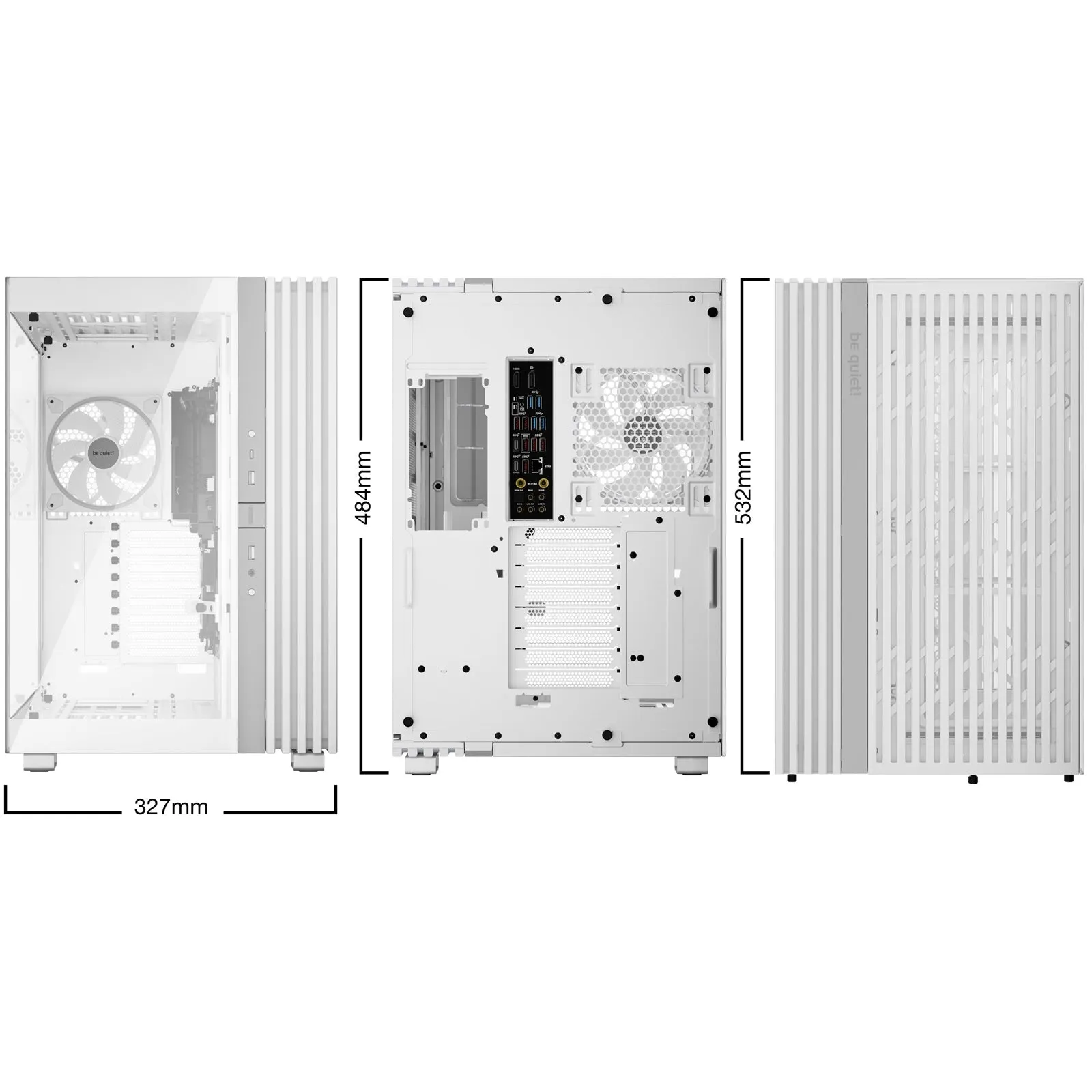 be-quiet! Light Base 900 FX, White, Full Tower E-ATX Case, Massive ARGB LED Strip, Full Windowed Design, 4 Light Wings 140mm PWM fans included