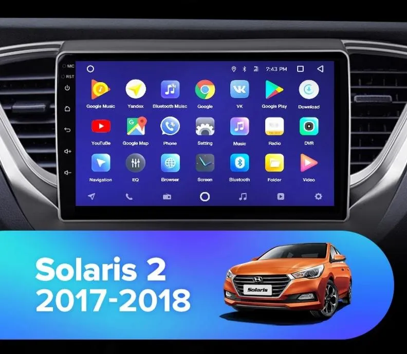 Car Dealz 10.2" Android 10.0 Hyundai Solaris 2 2017-2018 Head Unit In Dash Plus OEM Fascia