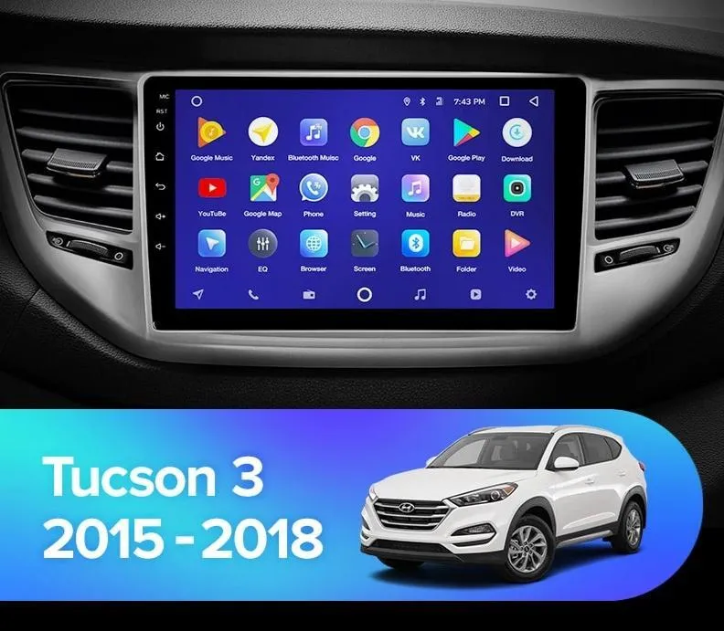 Car Dealz 10.2" Android 10.0 Hyundai Tucson 3 2015-2018 w CAM Head Unit In Dash Plus OEM Fascia