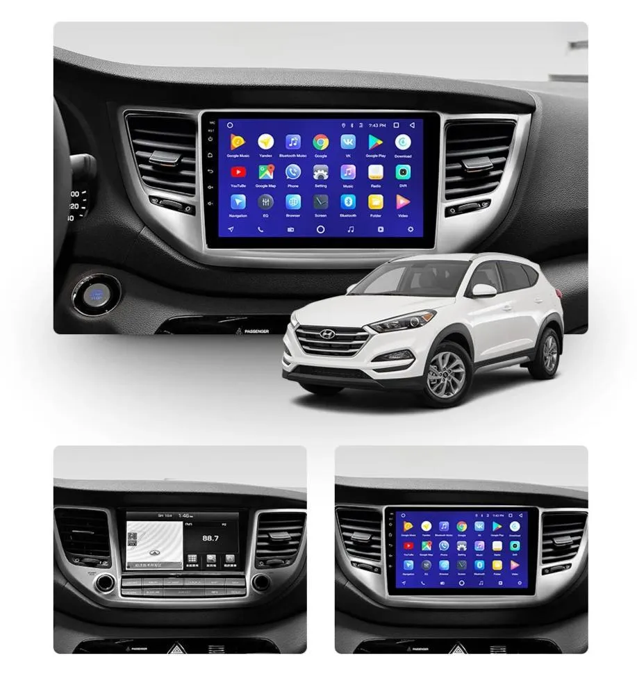 Car Dealz 10.2" Android 10.0 Hyundai Tucson 3 2015-2018 w CAM Head Unit In Dash Plus OEM Fascia