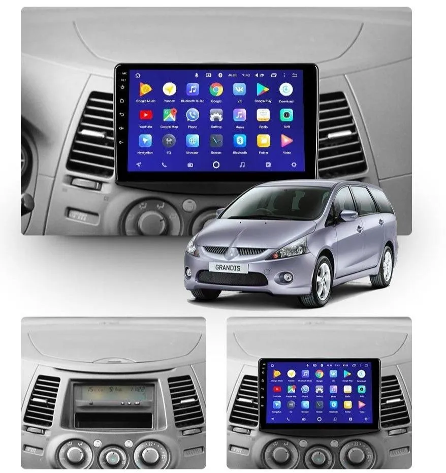 Car Dealz 10.2" Android 10.0 Mitsubishi Grandis 1 2003-2011 w CAM In Dash Plus OEM Fascia