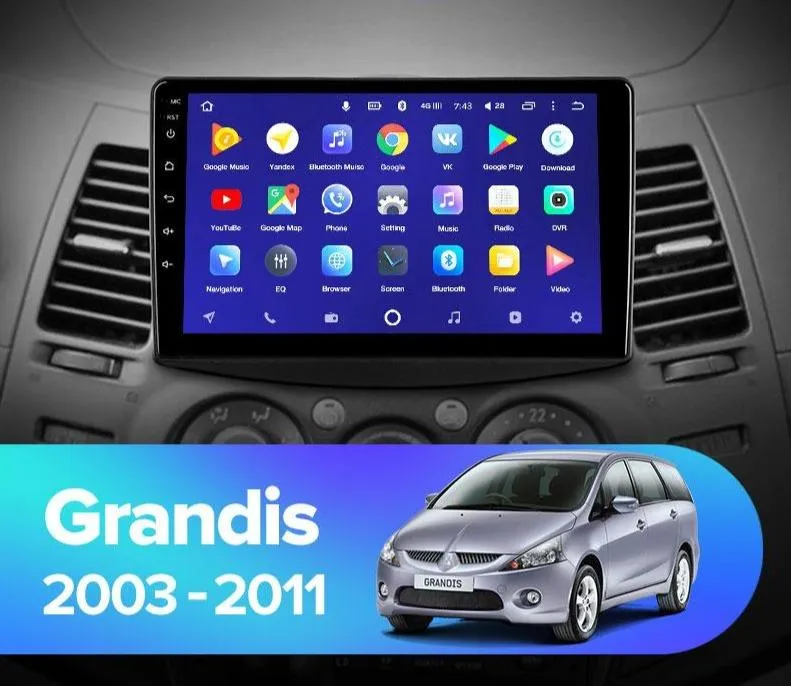 Car Dealz 10.2" Android 10.0 Mitsubishi Grandis 1 2003-2011 w CAM In Dash Plus OEM Fascia