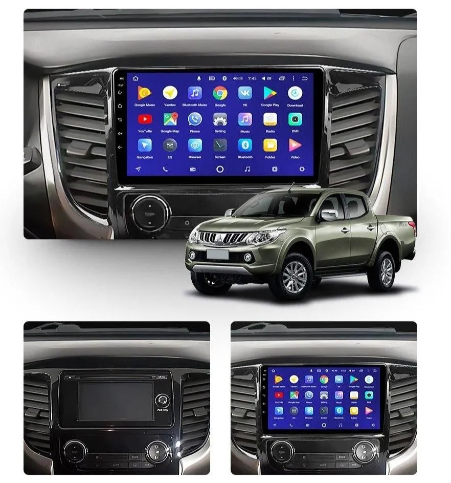 Car Dealz 10.2" Android 10.0 Mitsubishi L200 Triton Challenger 5 2015 - 2019 w CAM In Dash Plus OEM Fascia