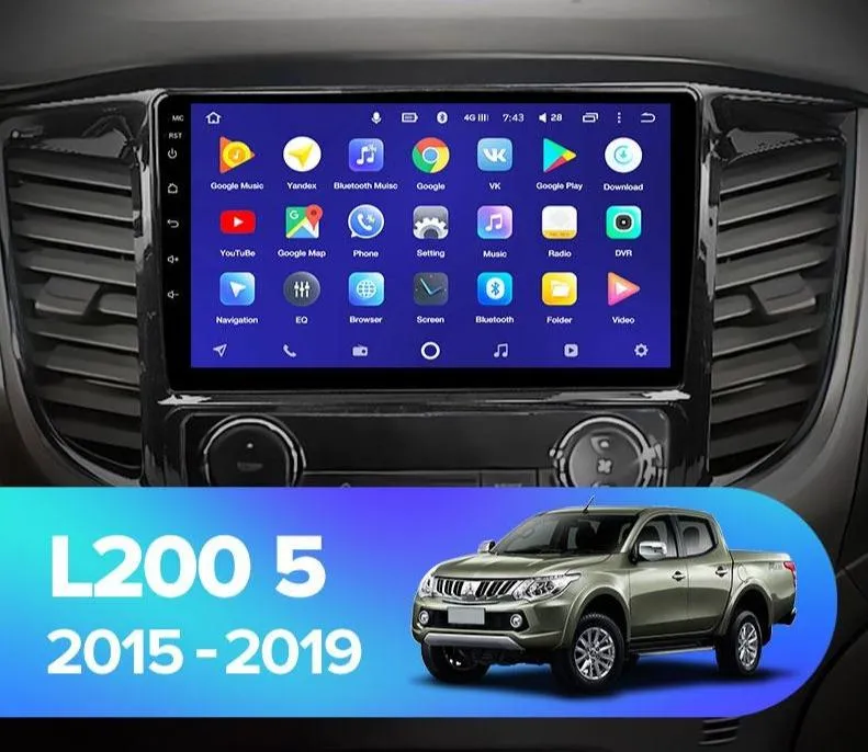 Car Dealz 10.2" Android 10.0 Mitsubishi L200 Triton Challenger 5 2015 - 2019 w CAM In Dash Plus OEM Fascia