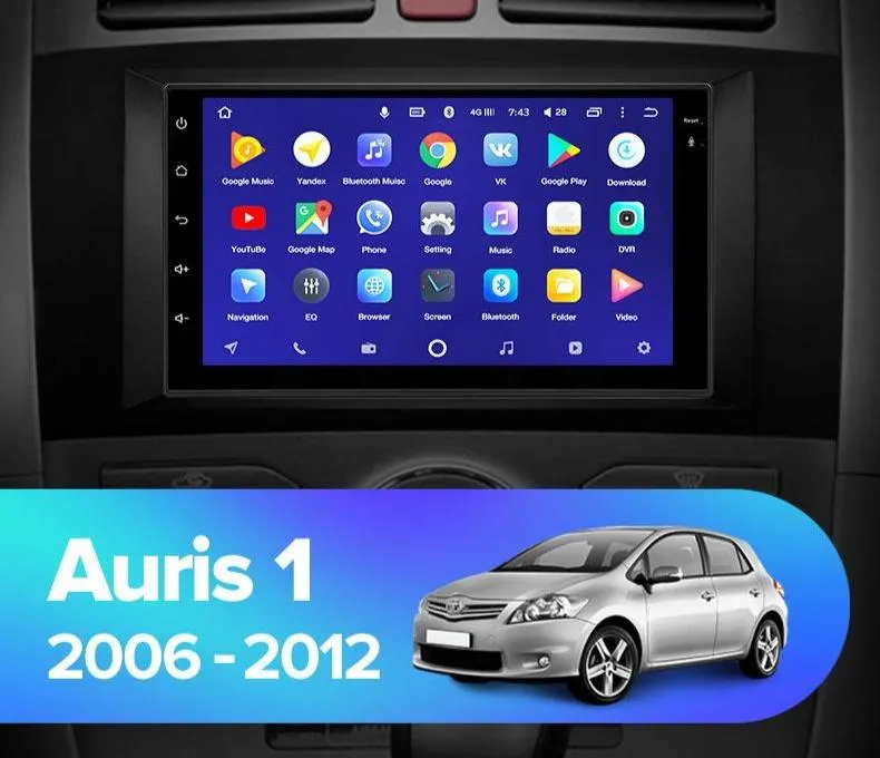 Car Dealz 10.2" Android 10.0 Toyota Auris 1 E150 2006 - 2012 In Dash Plus OEM Fascia