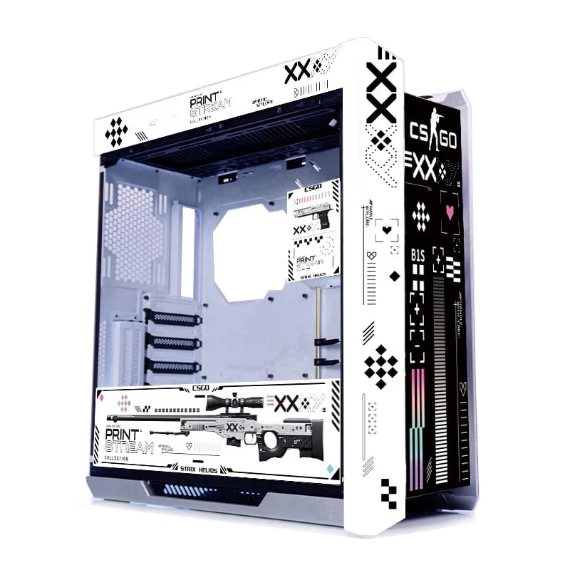 Case ASUS ROG Strix Helios GX601 Custom CSGO Printstream Theme, Mid Tower, black and white