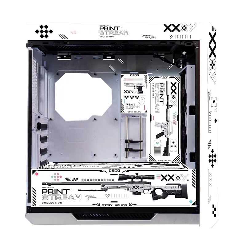 Case ASUS ROG Strix Helios GX601 Custom CSGO Printstream Theme, Mid Tower, black and white