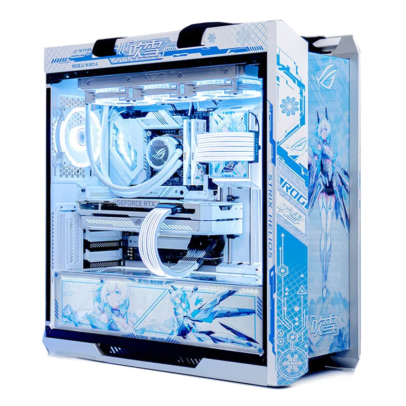 Case ASUS ROG Strix Helios GX601 Custom Fubuki Theme, Mid Tower, white/blue/pattern