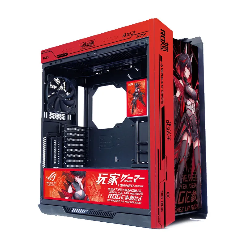 Case ASUS ROG Strix Helios GX601 Custom ROG SE7EN Theme, Mid Tower, black/red/pattern