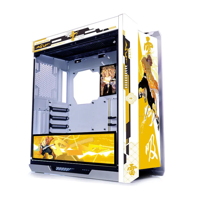 Case ASUS ROG Strix Helios GX601 Custom Zenitsu Agatsuma Theme, Mid Tower, white/yellow/pattern