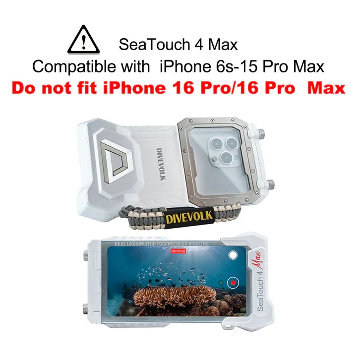 Divevolk SeaTouch 4 Max or 4 Max Plus Touchscreen Underwater Housing