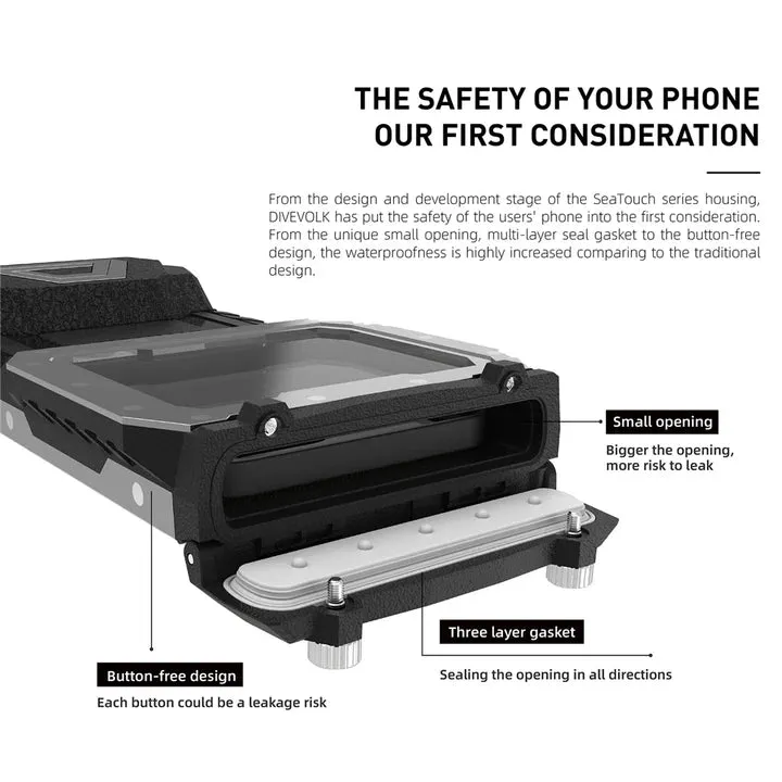 Divevolk SeaTouch 4 Max or 4 Max Plus Touchscreen Underwater Housing