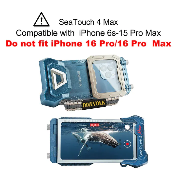 Divevolk SeaTouch 4 Max or 4 Max Plus Touchscreen Underwater Housing