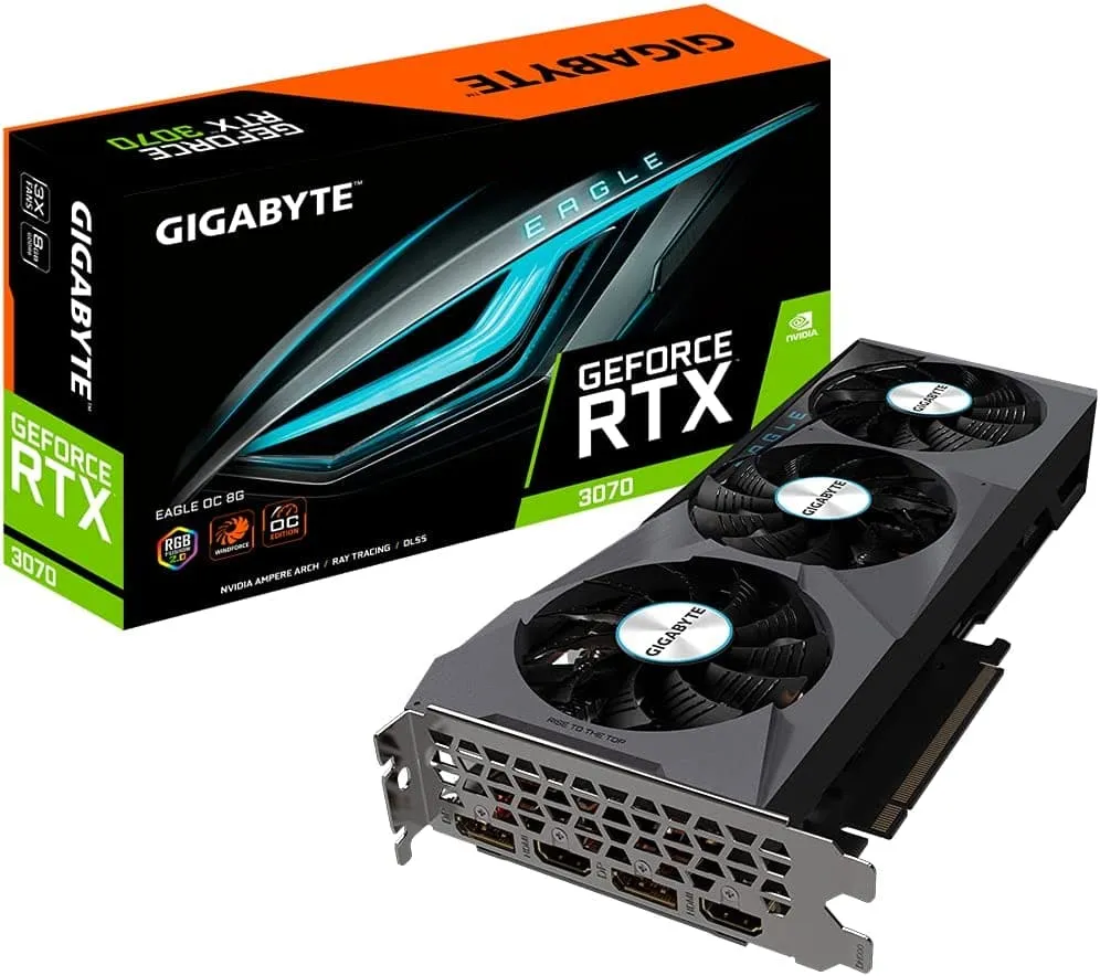 Gigabyte GeForce RTX 3070 EAGLE OC 8GB V2 LHR Graphics Card - High Performance GPU