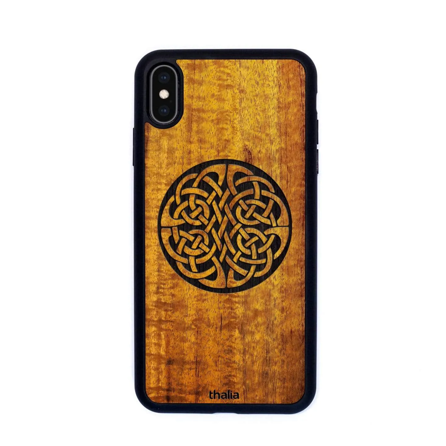 Hawaiian Koa & Celtic Knot Engraving | iPhone Case