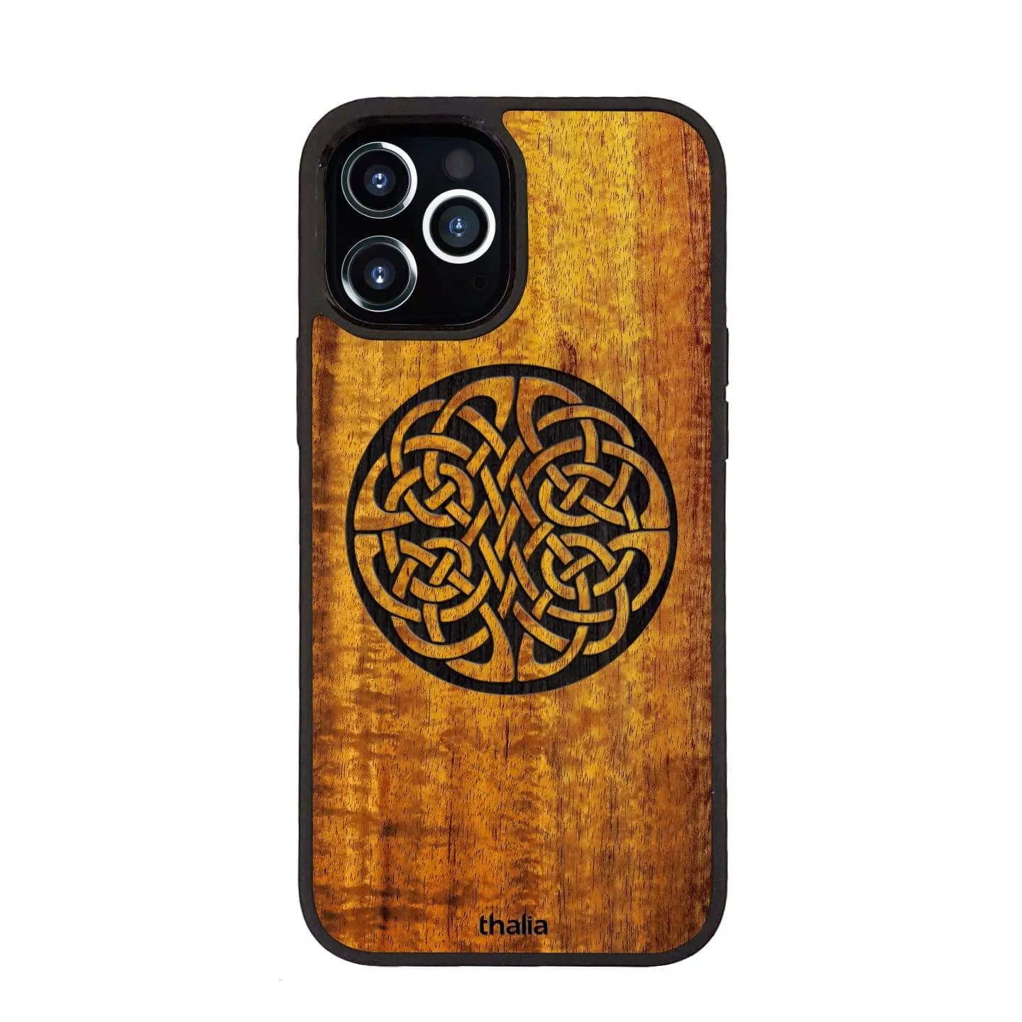 Hawaiian Koa & Celtic Knot Engraving | iPhone Case