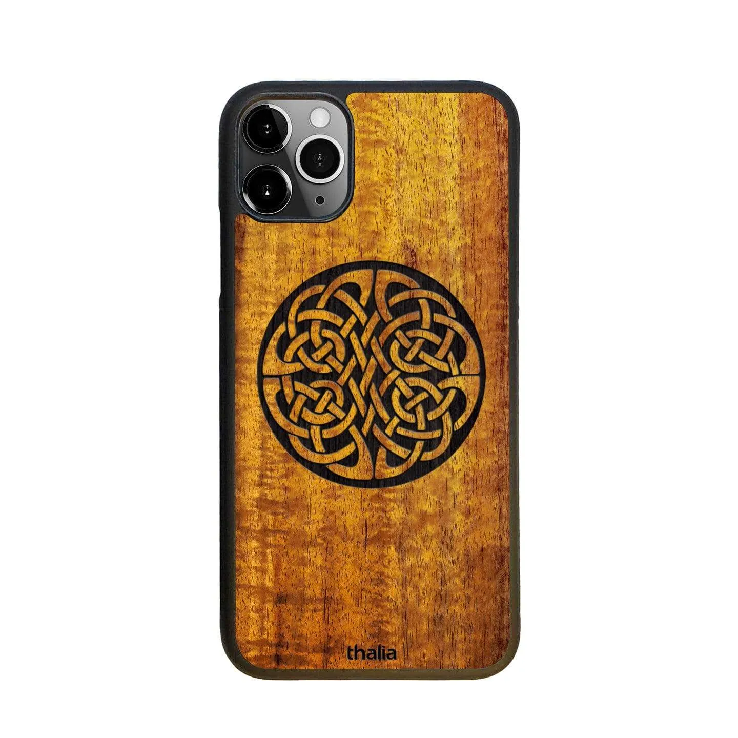 Hawaiian Koa & Celtic Knot Engraving | iPhone Case