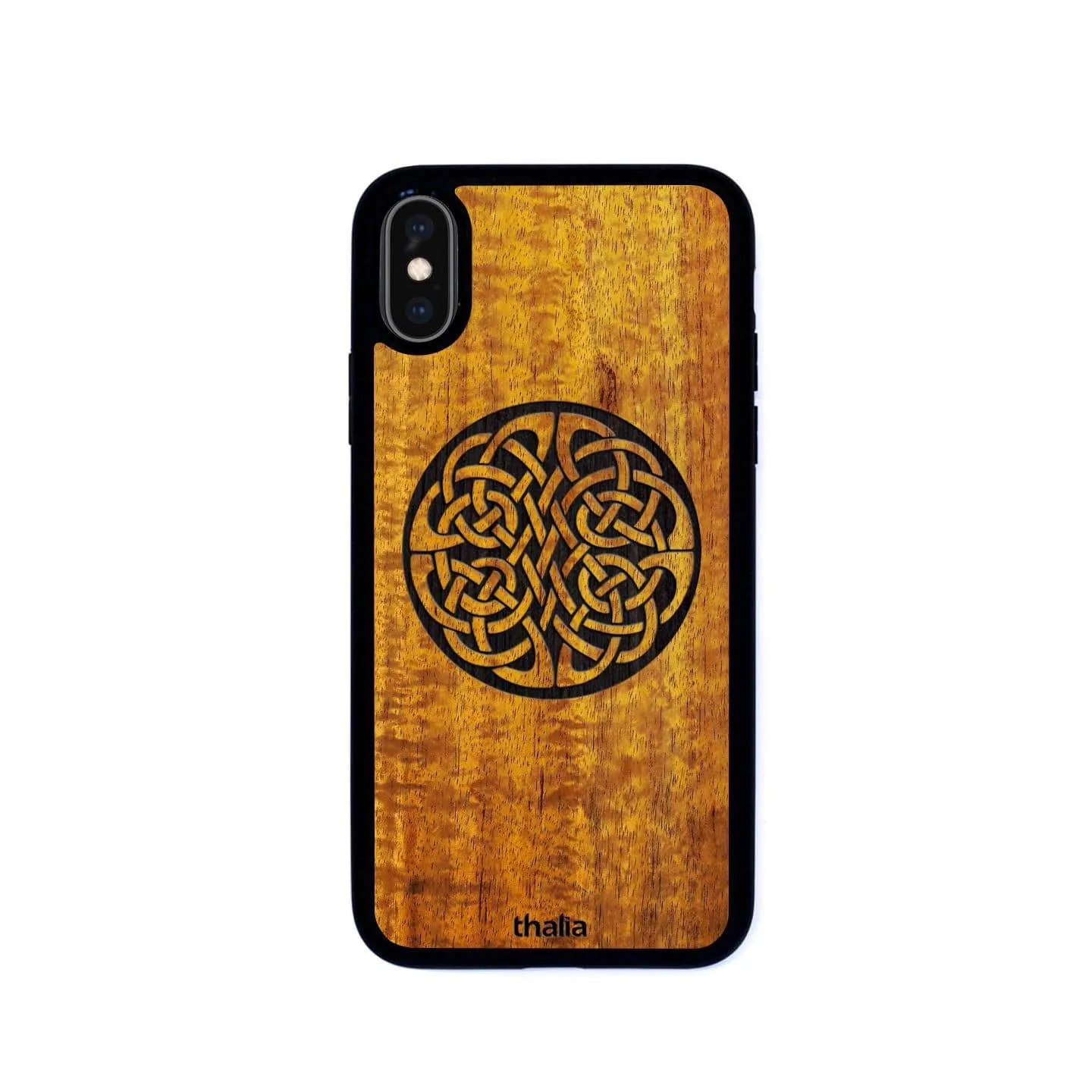 Hawaiian Koa & Celtic Knot Engraving | iPhone Case