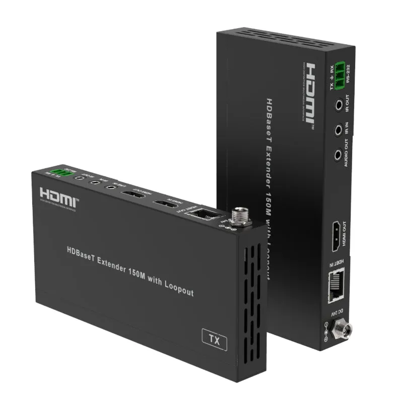 Hdcvt Hdmi Hdbaset 150M 1080P Extender W/Audio Embedder And De-Embedder