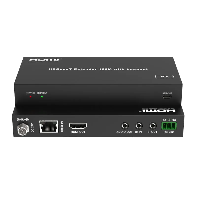 Hdcvt Hdmi Hdbaset 150M 1080P Extender W/Audio Embedder And De-Embedder