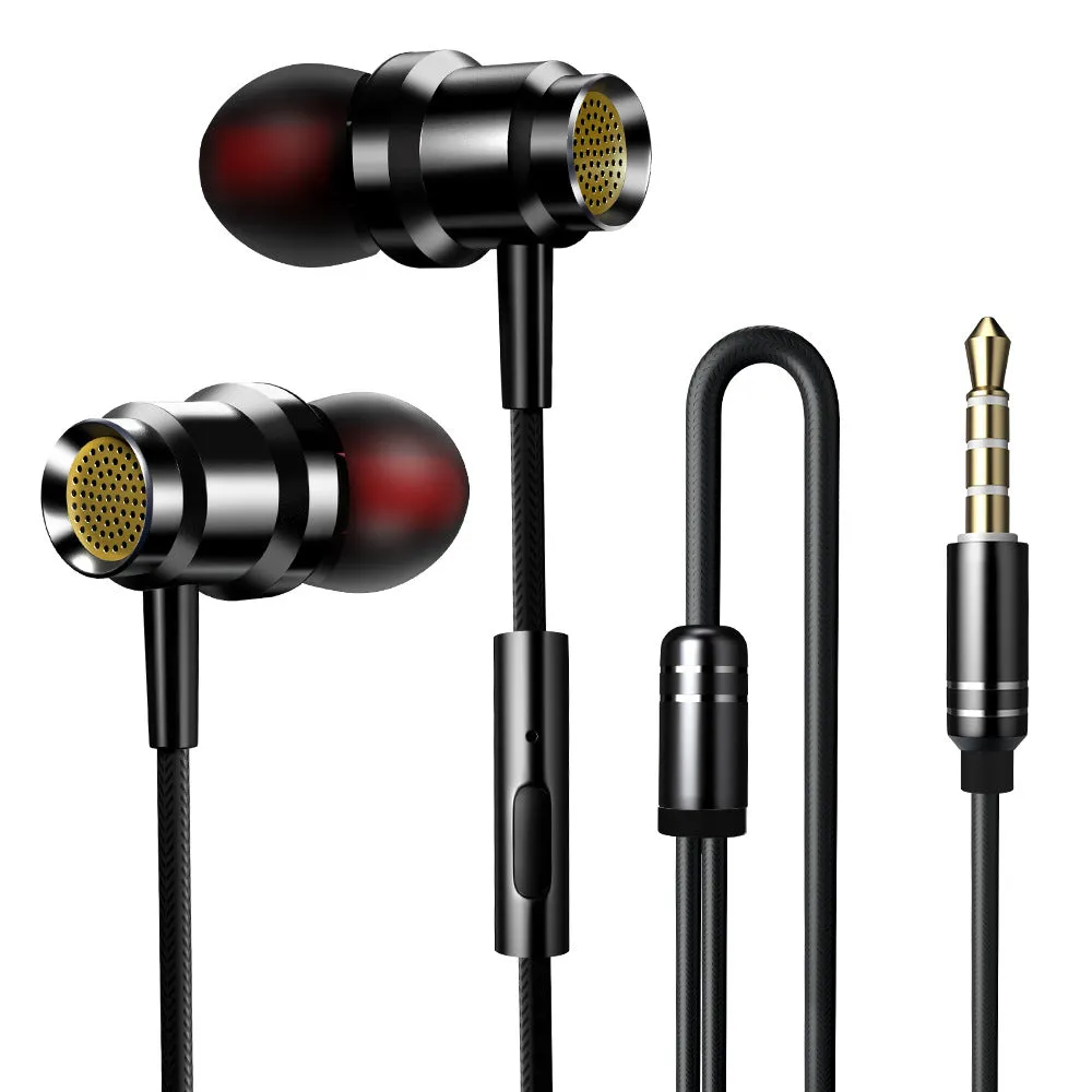 Hi-Fi Stereo Monitor Earbuds In-Ear Metal Wired Earphones Headphones with Mic Powerful Bass For Smart Phone