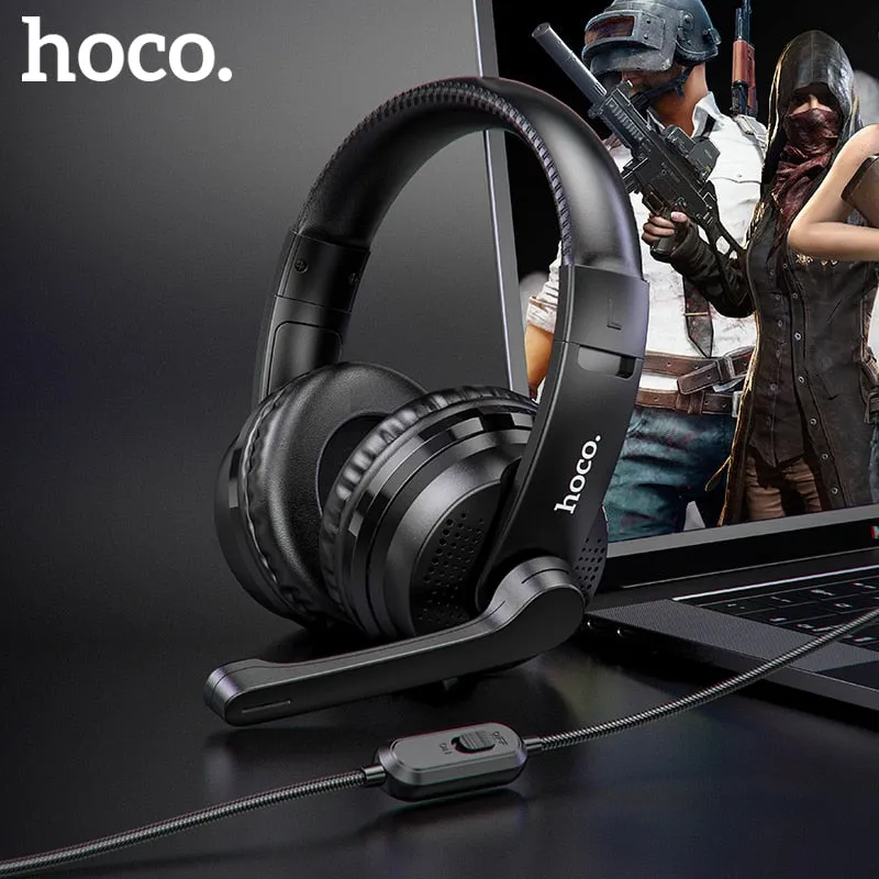 HOCO Gaming Headset Studio DJ Headphones Stereo Over Ear Wired Headphone With Microphone For PC PS4 PS5 Xbox One Gamer With Mic