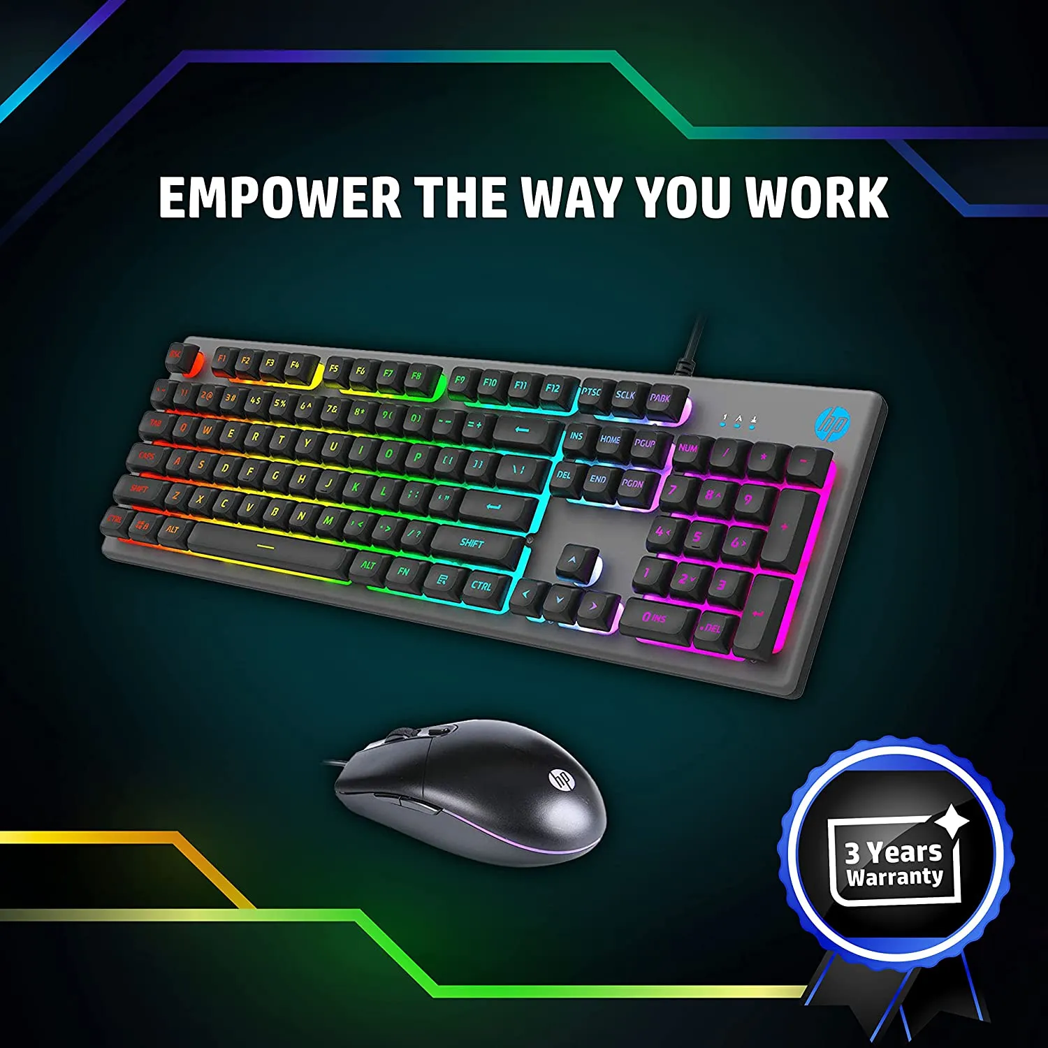 HP KM300F Wired USB RGB Gaming Keyboard and Mouse