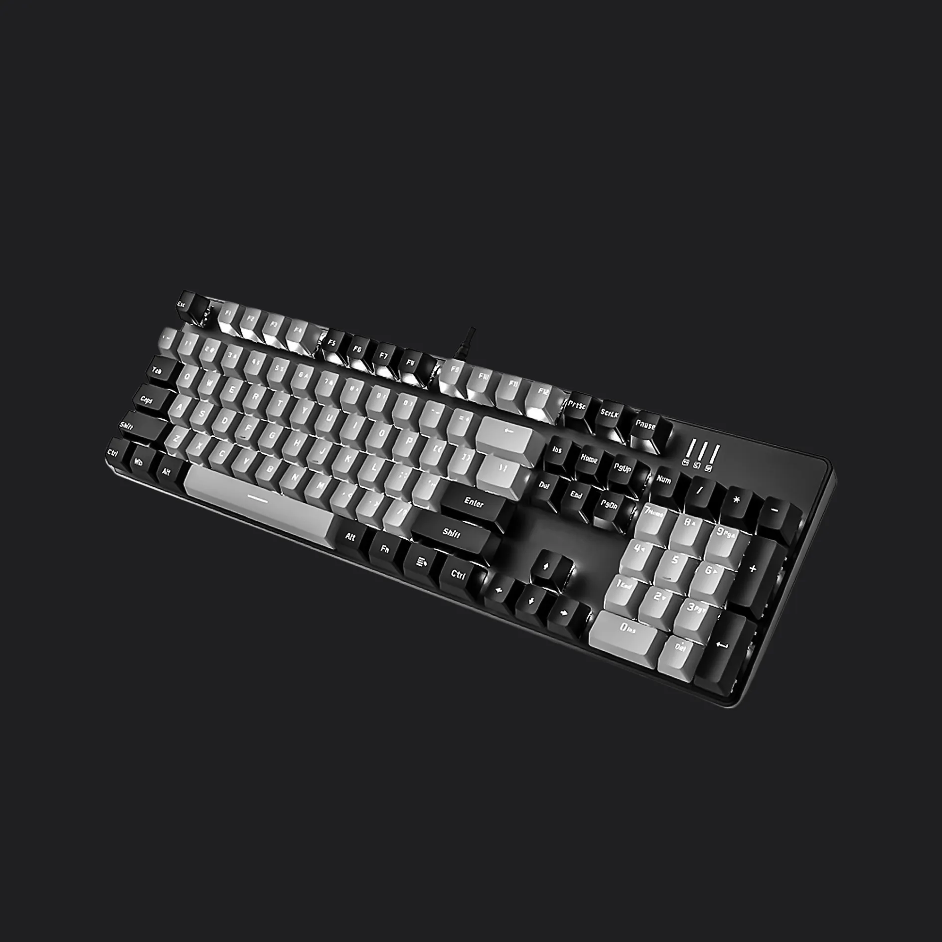 J9-Series Wired 104-Key Anti-Ghosting Blue Switch Mechanical Gaming Keyboard with Blue LED Backlit