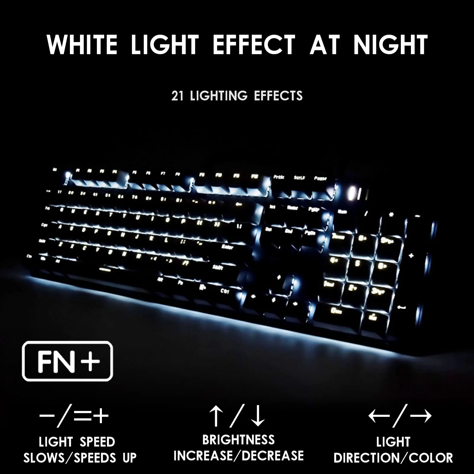 J9-Series Wired 104-Key Anti-Ghosting Blue Switch Mechanical Gaming Keyboard with Blue LED Backlit