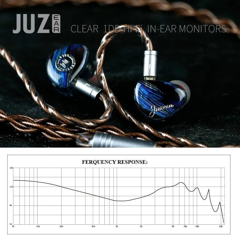 JUZEAR Clear 10mm LCP Dynamic Driver In-Ear Earphone