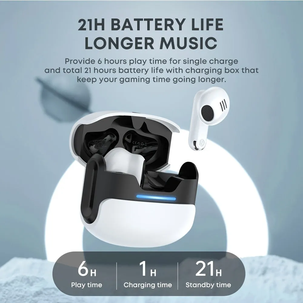 Langsdom Theta BT 5.3 Wireless Earbuds - Dual Mode for Seamless Gaming and Immersive Music Experience, ENC Noise Canceling, Crystal-Clear Calls