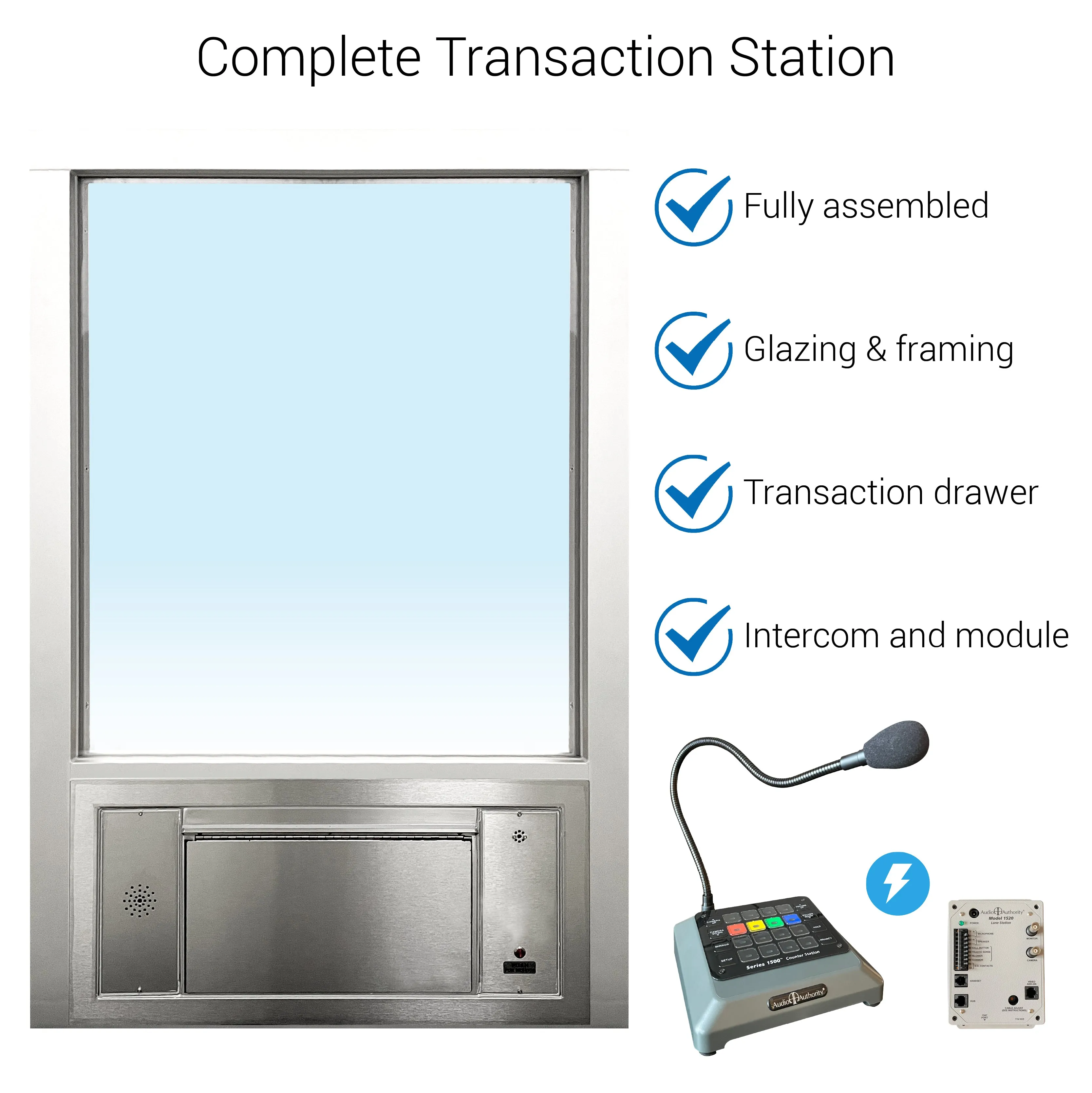 Optimized Title: Spacious 60-Inch Wide x 53-1/2-Inch High Drive-thru Pharmacy Package by Quikserv PCJ-130