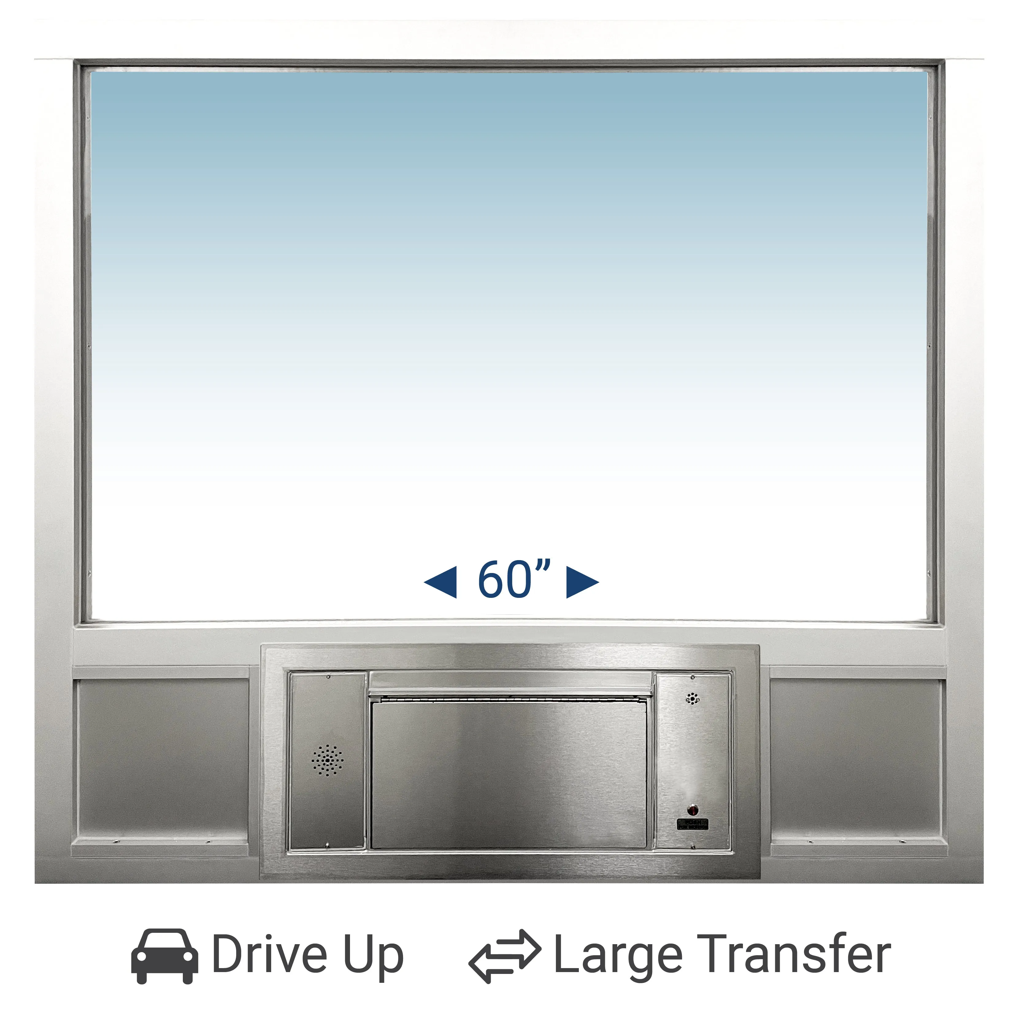 Optimized Title: Spacious 60-Inch Wide x 53-1/2-Inch High Drive-thru Pharmacy Package by Quikserv PCJ-130