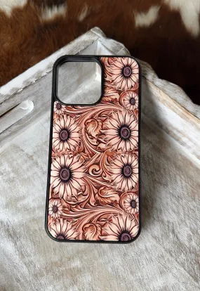 Leather sunflowers phone case for iPhone and Samsung