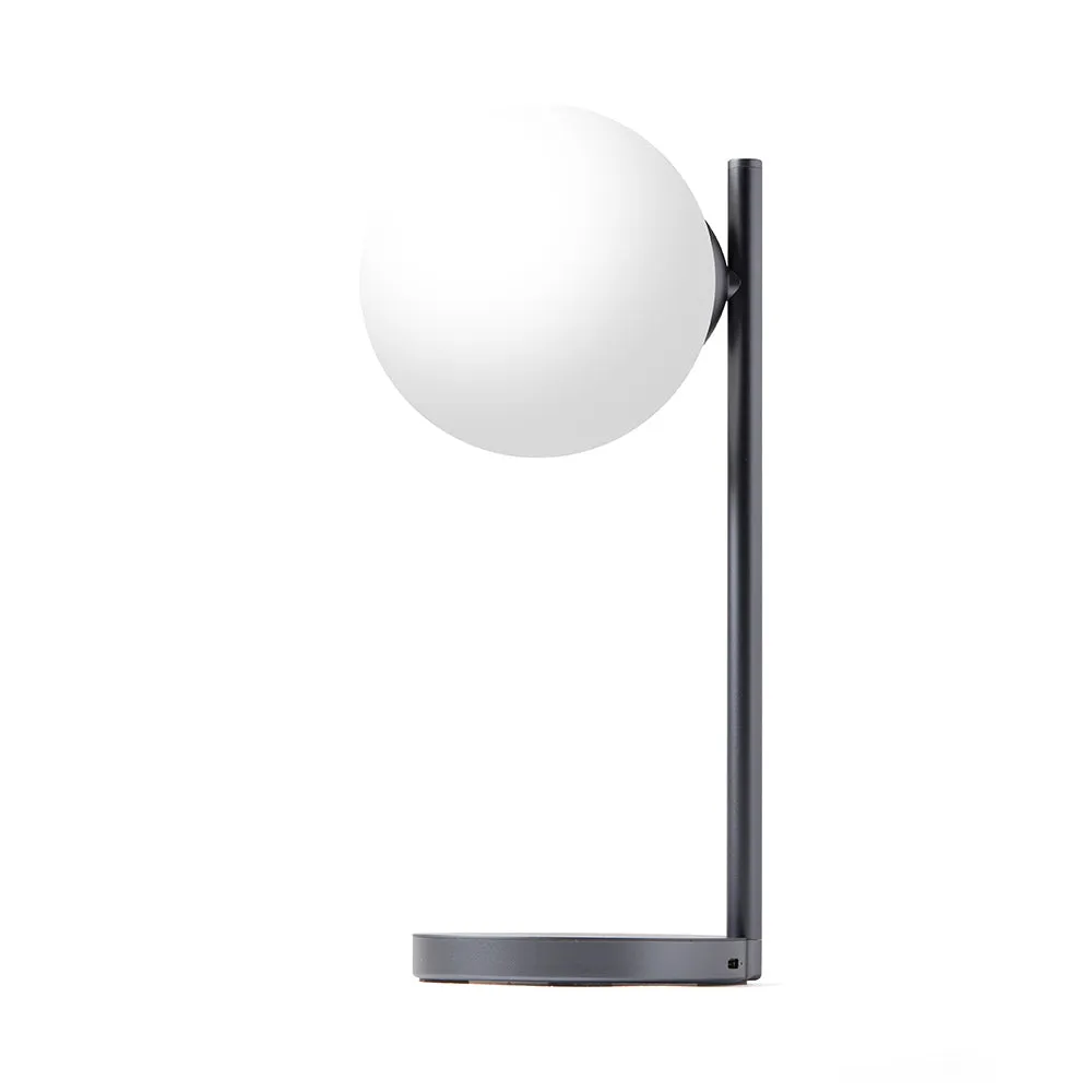 Lexon Bubble Desk Lamp With Built-In Wireless Charger - Gunmetal