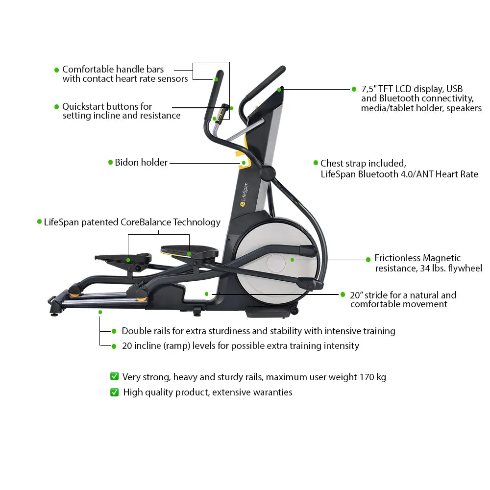 LifeSpan Fitness Elliptical Cross trainer E3i 